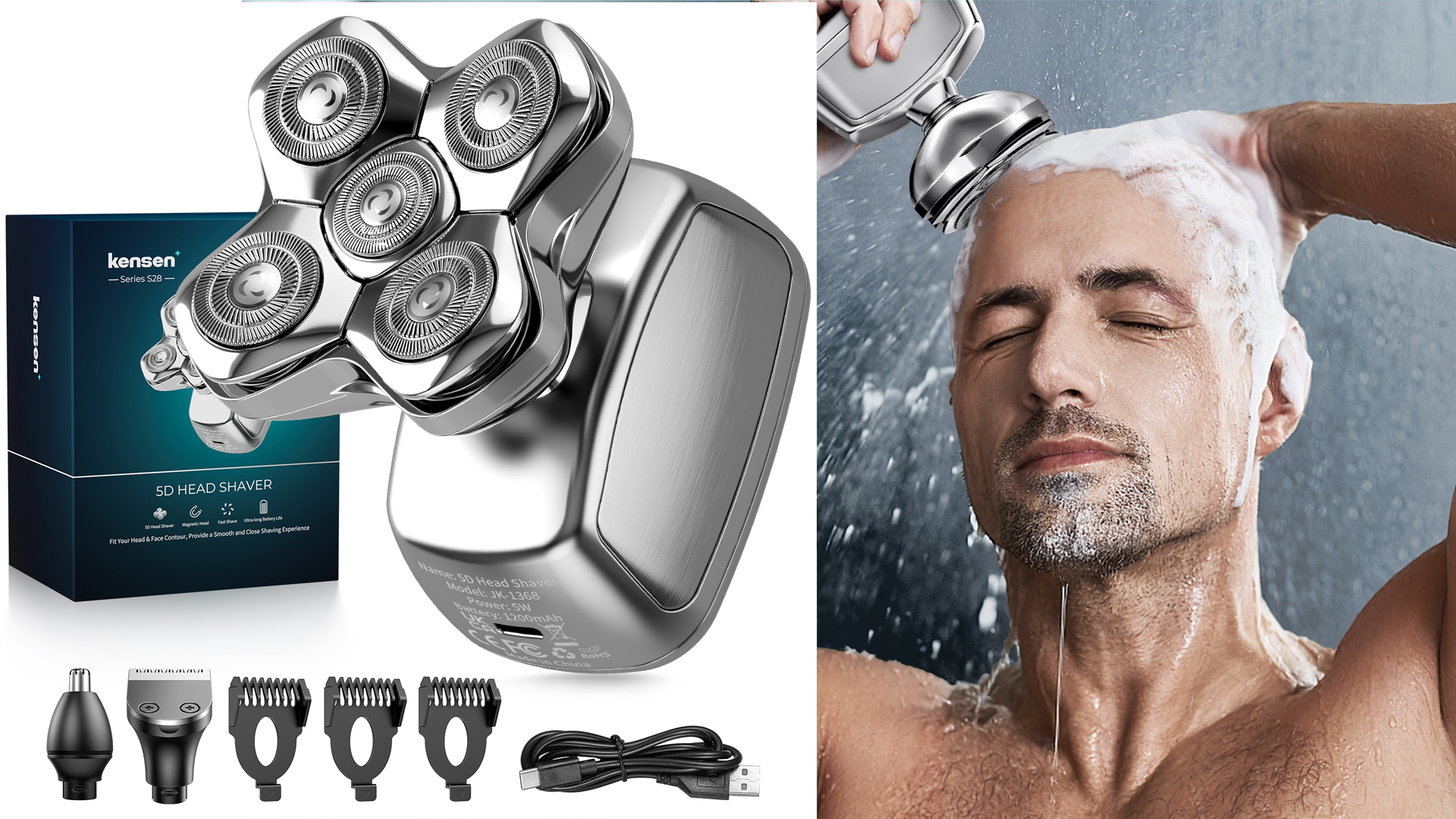 Amazon.com: 5D Head Shavers for Bald Men - 6 in 1 kensen Upgraded